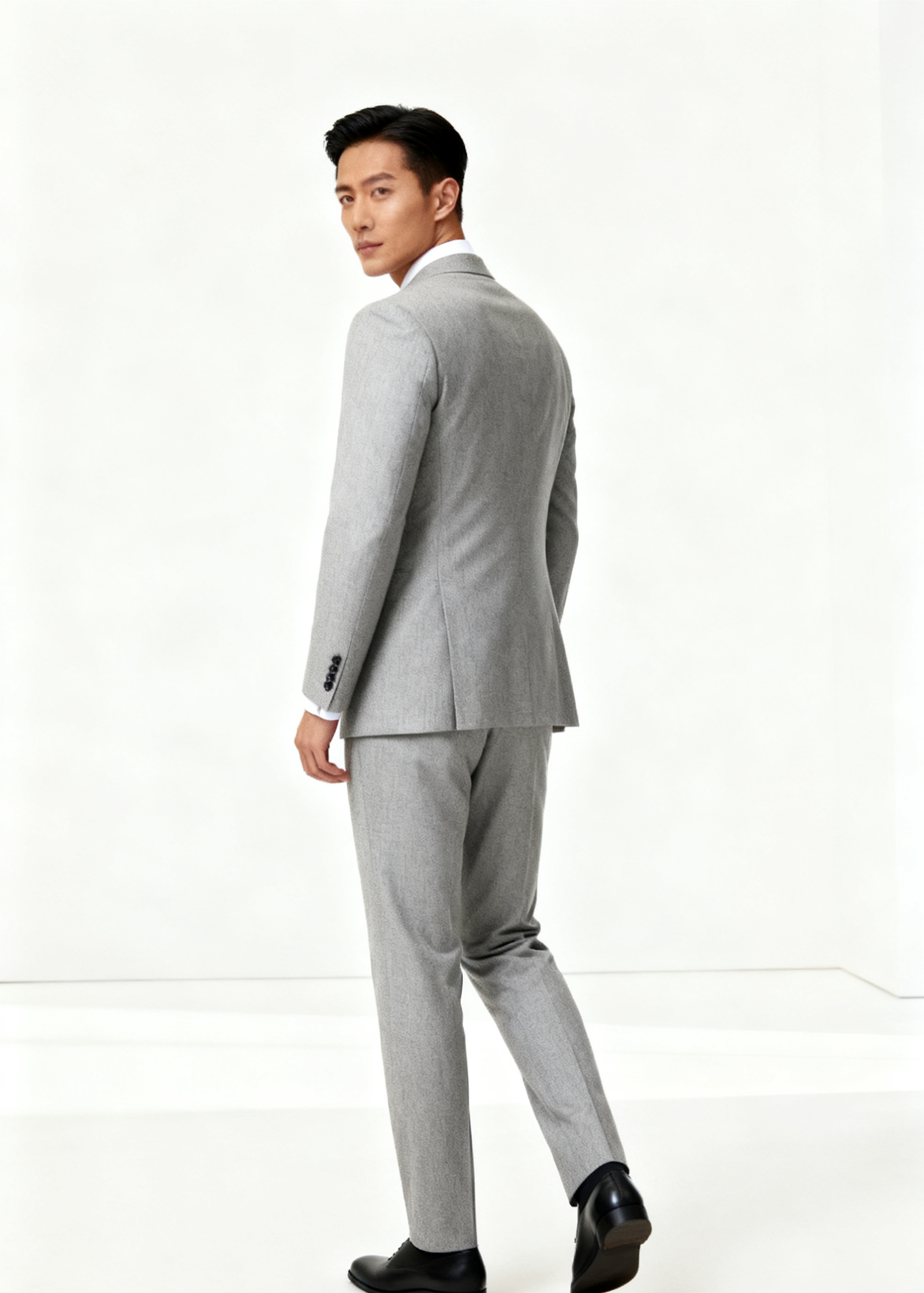 Light Grey-perennial-Modern fit suit back view