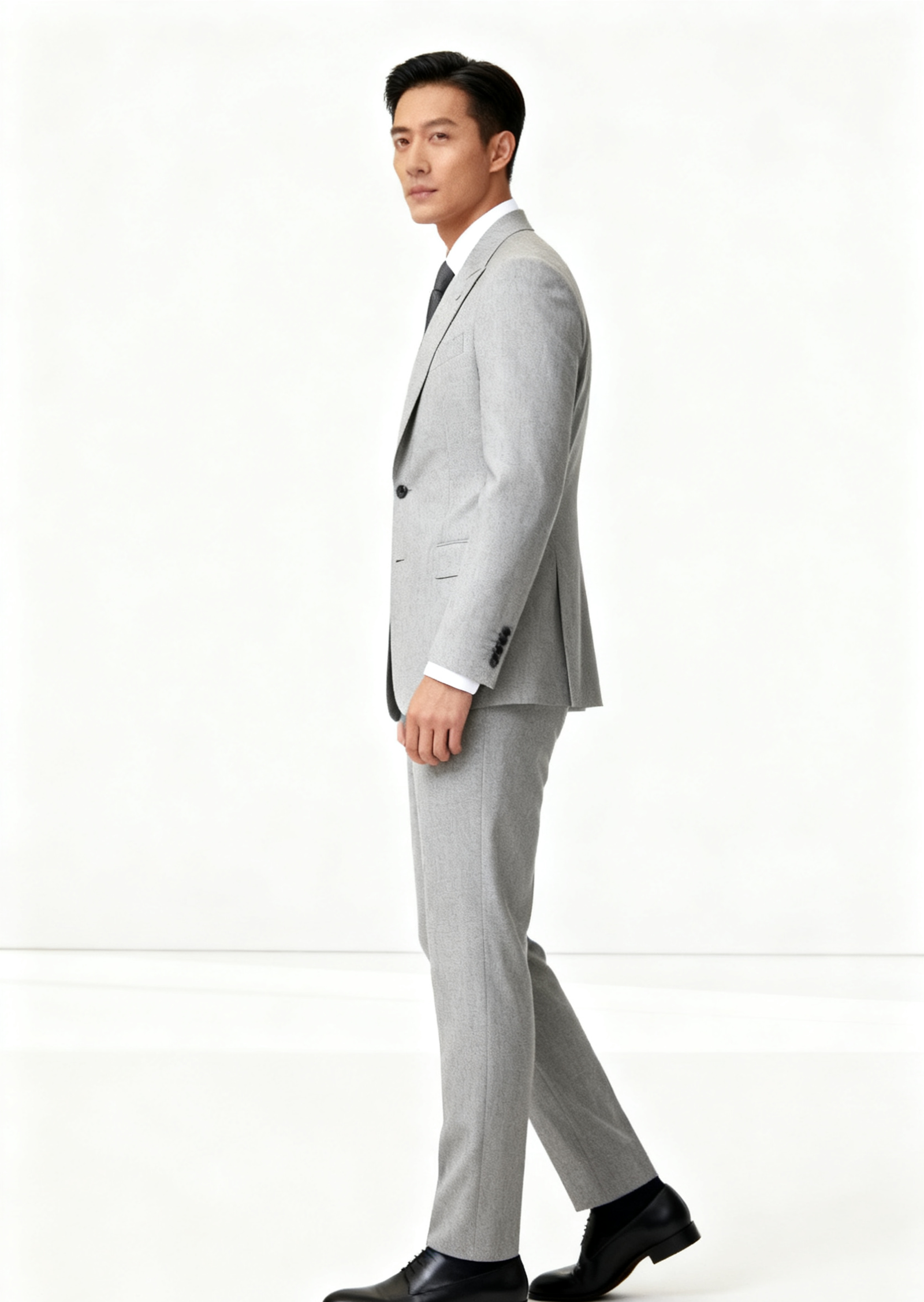Light Grey-perennial-Modern fit suit side view